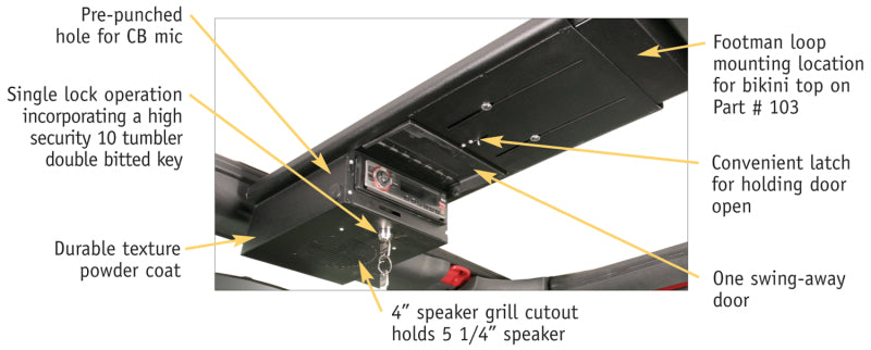 Tuffy Jk Overhead Console- Blk- 2007+ Jk Wrangler