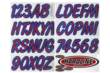 Load image into Gallery viewer, Hardline Boat Lettering Registration Kit 3 in. - 400 Red/Purple