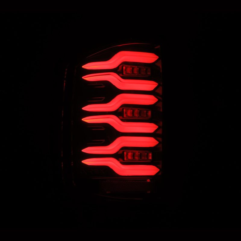 AlphaRex 14-18 Chevrolet Silverado 1500 / 15-19 Silverado 2500HD/3500HD / 15-19 GMC Sierra 3500HD Dually LUXX-Series LED Tail Lights Alpha-Black