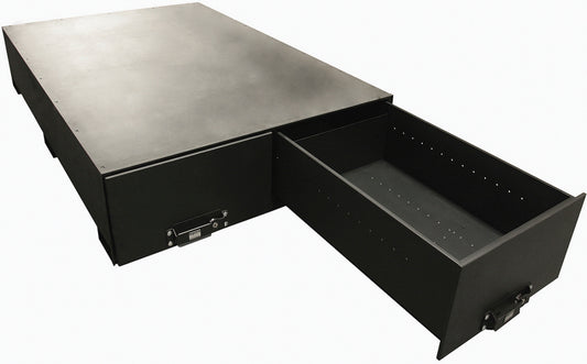 Tuffy Sl Heavy Duty Gear Drawers- 2Drawer- 50/50 Split- Black01- Dimensions: 47 3/4 X 70 3/4 X 10In