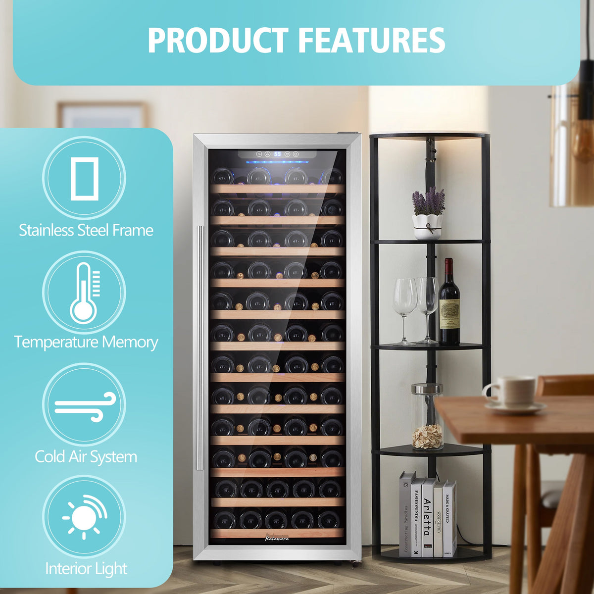 Kalamera 80 Bottle Freestanding Compressor Wine Cooler