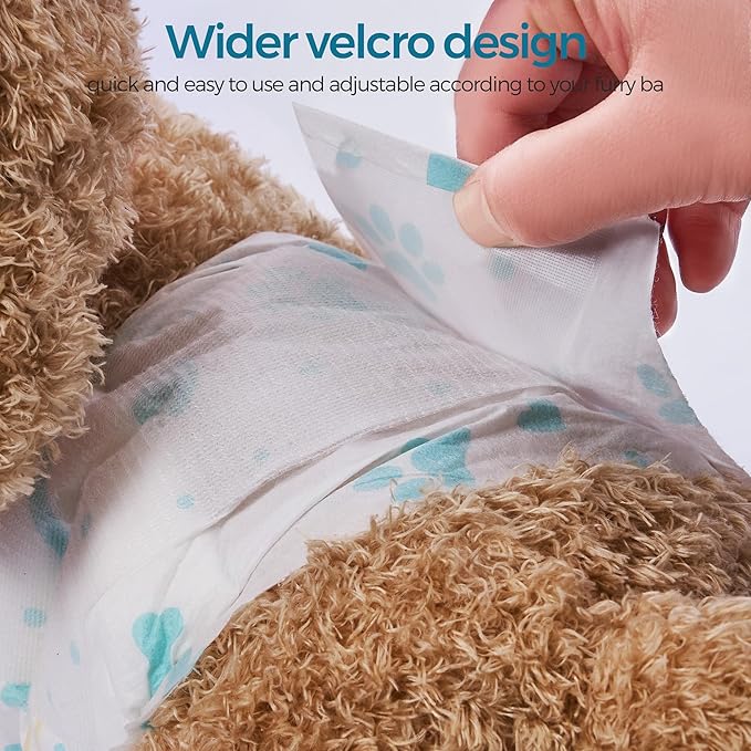 Male Dog Wrap, Disposable Dog Diapers, 40 Count, S (Waist 16.5”-19.7”), Wetness Indicator, Ultra Protection, Leak Proof, Super Absorbent, Soft