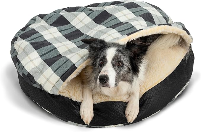 Snoozer Luxury Cozy Cave Pet Bed, Wag Collection, Small - Barkely Black Diamond
