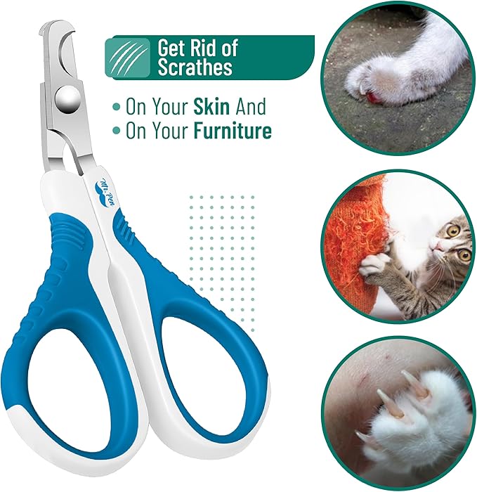Mr. Pen Cat Nail Trimmer - Blue & White, Cat & Kitten Nail Clipper, Pet Claw Trimmer for Small Dogs
