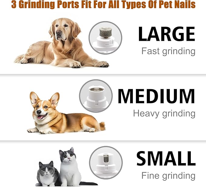 2-in-1 Dog & Cat Nail Clipper and Grinder,LED Lights & Safety Guard for Large Medium Small Dogs Cats Claw Trimmer,Claw Grooming Tool for for Cats and Small Dogs