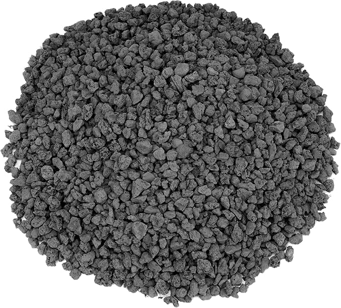 Mr. Fireglass 10 Pounds Black Natural Lava Rock for Indoor Outdoor Gas Fire Pits Fireplaces & Barbecue Grills | Volcanic Lava Stones for Decorating Garden Landscaping, Potted Plants, 0.2"-0.3"