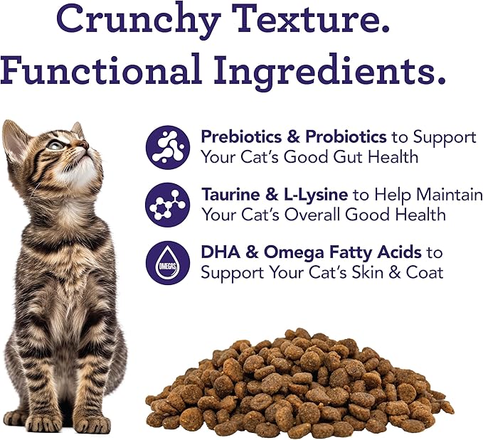 Get Naked Digestive Health Crunchy Cat Treats 6oz - Chicken Flavor, Grain-Free Cat Probiotics for Indoor Cats, Supports Healthy Digestion, Dental Health & Immunity, Made in The USA