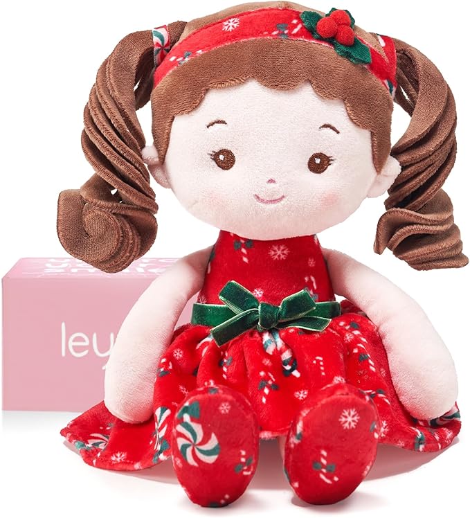 Soft Baby Doll Toys for Girls (12''), My First Christmas Dolls, Baby Rag Doll Plush Toys for Toddler Kids Infants -Baby Jinglebelle-Christmas Limited Edition