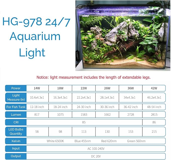 hygger Advanced LED Aquarium Light with Timer, 24/7 Lighting Cycle & DIY Mode, Full Spectrum Fish Tank Light for 24-30 in Freshwater Planted Tank