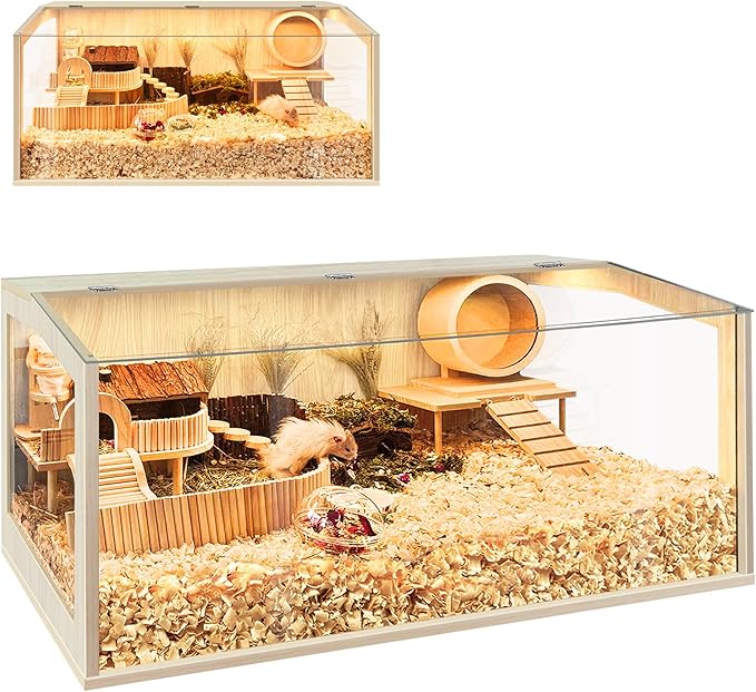 Prolee Hamster Cage Chew Proof, Guinea Pig Cages, Mice and Rat Habitat Openable Top, Hamster Habitat Solid Built