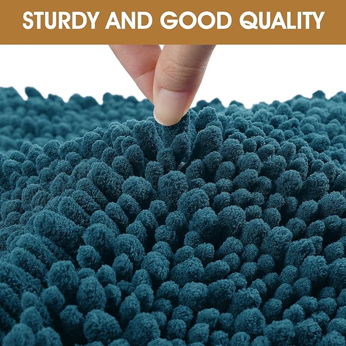 IM HOME Extra Large 71" x 25" Teal Blue Dog Door Mats for Muddy Paws, Chenille Absorbent Dog Mat, Non Slip Heavy Mud Mat for Dogs, Soft Pet Bed Mat for Entryway, Mud Paws, Inside Floor