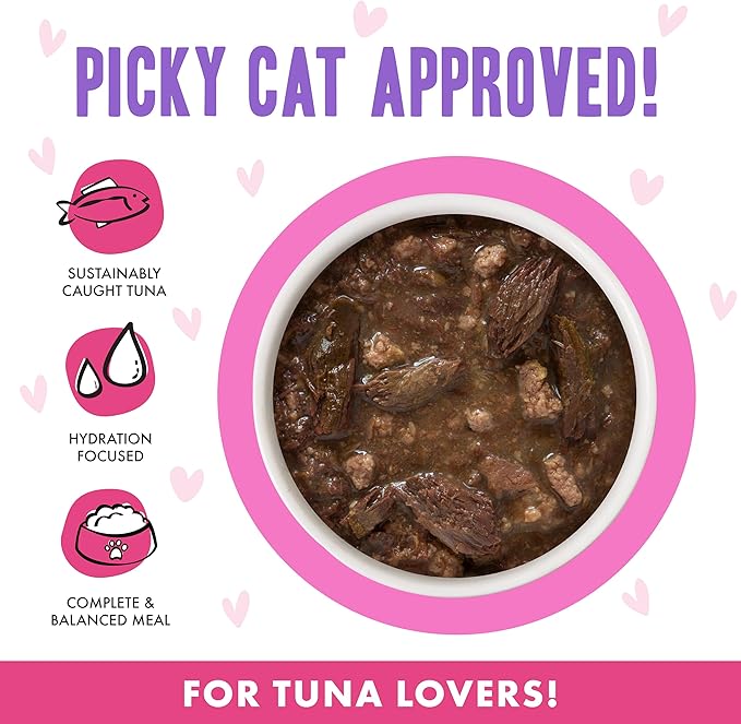 Weruva B.F.F. OMG - Best Feline Friend Oh My Gravy!, Tuna & Duck Devour Me with Tuna & Duck in Gravy Cat Food, 3oz Pouch (Pack of 12)