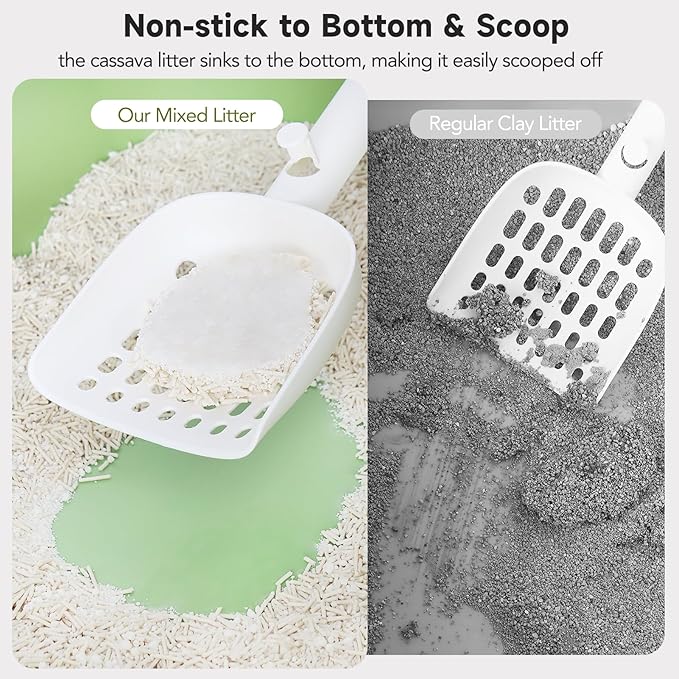 Non-Stick Ultra Clumping Cassava Tofu Cat Litter, Odor Control Low Tracking Kitty Litter Pellets, Plant-Base Natural Ingredients Cat-Litter, 9 lbs X 2 Packs