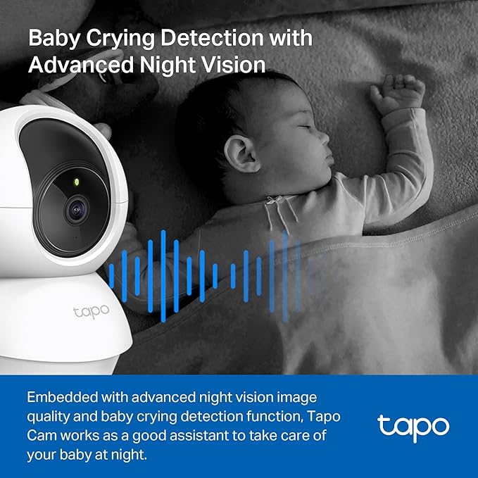 TP-Link Tapo 2K Pan/Tilt Security Camera for Baby Monitor, Dog Camera w/Motion Detection, 2-Way Audio, Siren, Night Vision, Cloud & SD Card Storage, Works with Alexa & Google Home, 2-Pack (C210P2)