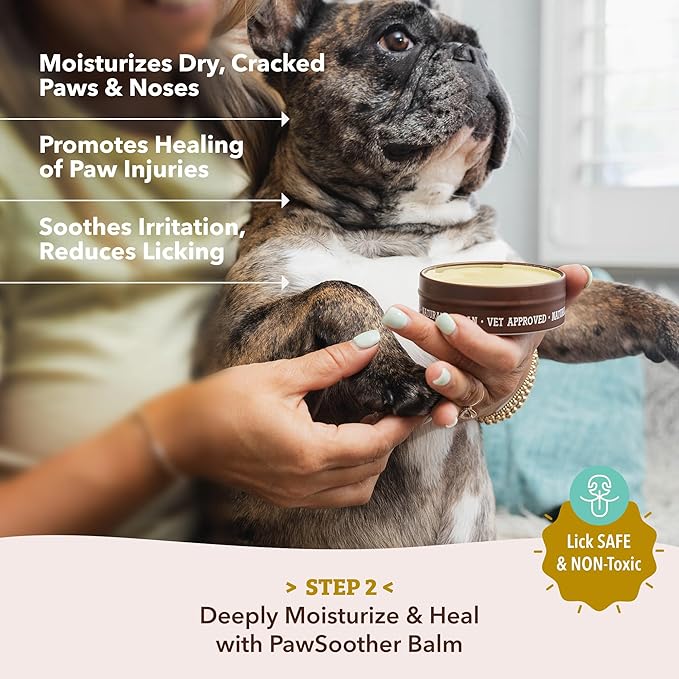 Natural Dog Company Paw Soother Balm Bundle, with 4 Travel Sticks (0.15 oz Each), Lotion, Moisturizes & Soothes Irritated Paws & Elbows, Protects from Cracks & Wounds, Lick-Safe, Made in USA