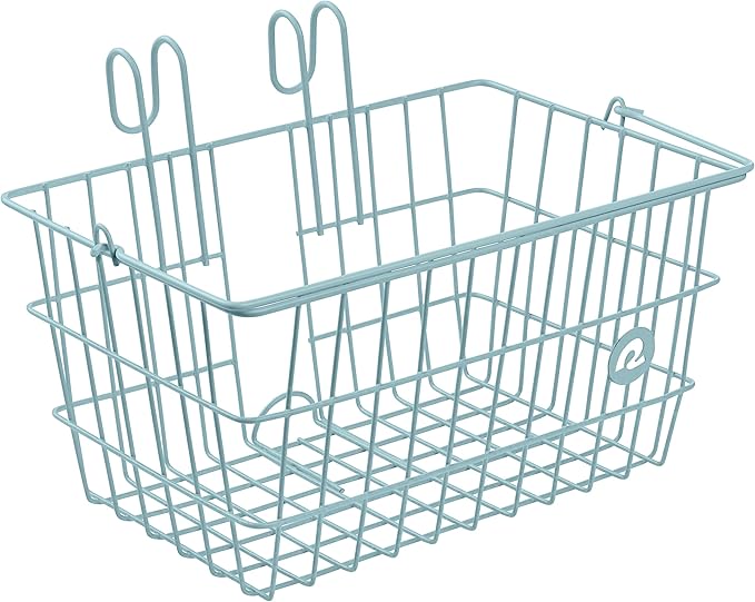 Retrospec Apollo-Lite Lift-Off Bike Basket - Detachable Steel Handlebar Basket with Carrying Handle for Commuting, Shopping & Beach Trips - 14.5in x 9.5in Weather-Resistant Biking Gear