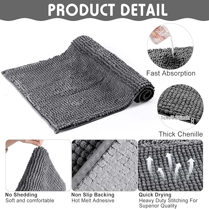 Amylove 4 Pcs Guinea Pig Cage Liner Guinea Pig Bedding Washable Fleece Pee Pads Reusable Small Animals Training Mat Small Animal Sleeping Bed for Bunny Hamster(Dark Gray,16 x 24 Inch)