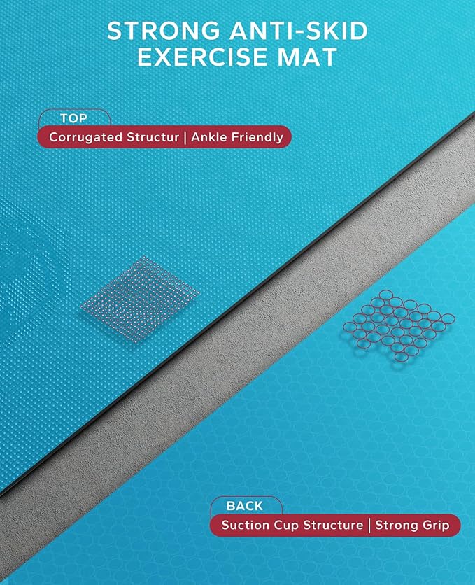 HAPBEAR Extra Large Exercise Mat-7'x5'/6'x8'/6'x9'/6'x10'/6'x12'x8mm(1/3 inch),Non-Slip, Ultra Durable, Thick Workout Mats for Home Gym Flooring Cardio, Yoga Mats for Fitness, High-Density Exercise Mat, Shoes-Friendly
