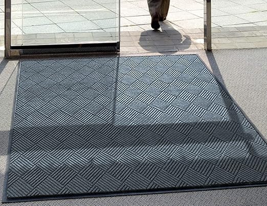 M+A Matting WaterHog Diamond | Commercial-Grade Entrance Mat with Rubber Border – Indoor/Outdoor, Quick Drying, Stain Resistant Door Mat (Bluestone, 3' x 5')