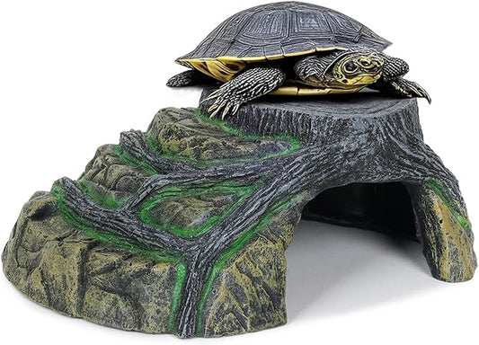 Gecko Tank Accessories, Tortoise Habitat Accessories, Ball Python Tank Accessories, Large Snake Hides, Perfect Terrarium Decor for Reptile Gecko Basking Humid Hiding (Large)