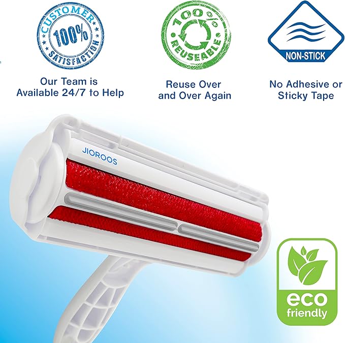 Pet Hair Remover - Reusable Cat and Dog Hair Remover for Furniture, Couch, Carpet, Clothes, Car Seats or Bedding - Portable Lint Rollers, Self-Cleaning Base Dog and Cat Fur Removal Tool