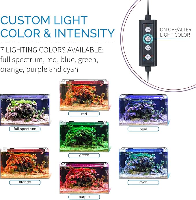 hygger Advanced LED Aquarium Light with Timer, 24/7 Lighting Cycle & DIY Mode, Full Spectrum Fish Tank Light for 30-36 in Freshwater Planted Tank