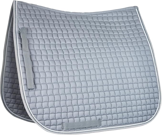 HORZE Adepto Quilted Quick-Dry Dressage Saddle Pad for Horses with Two-Tone Trim