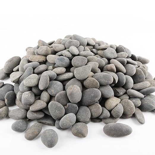 18 Pounds Natural River Rocks Mexican Beach Pebbles for Garden Landscape Stone Paving Stone Grey (1Inch)
