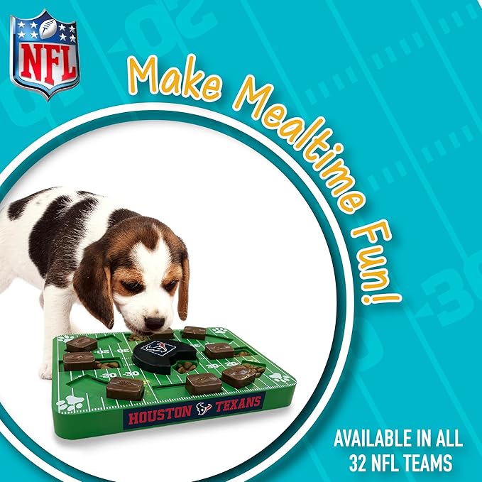 Pets First NFL Houston Texans Puzzle Toy, Puzzle Treat Dog Toy, Interactive Dog Treat Toy, Dog Puzzle