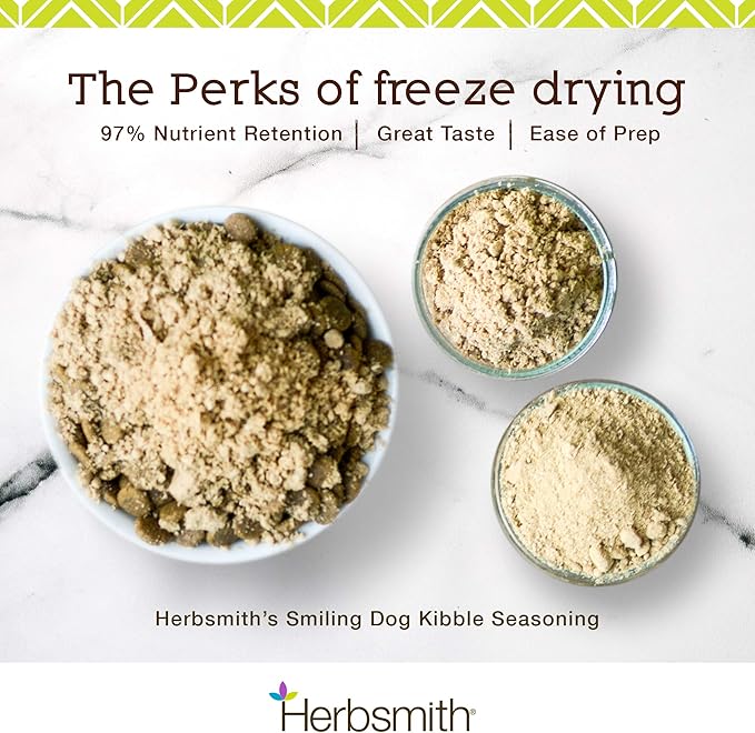 Herbsmith Kibble Seasoning – Freeze Dried Wild-Caught Whitefish – Dog Food Topper for Picky Eaters - 6 oz