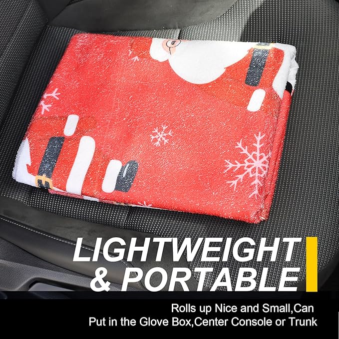 Back Seat Cover for Car Trucks Van SUV,Waterproof Rear Bench Towel Seat Covers for Dogs and Kids,Automotive Backseat Protector (Santa Claus)