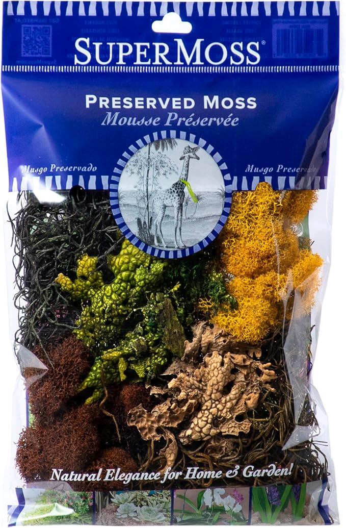 SuperMoss (23302) Moss Mix – Premium Decorative Moss for Crafts, Terrariums, Wedding & Table Décor, 80.75 Cubic inches (Approx. 2 oz), Vermont