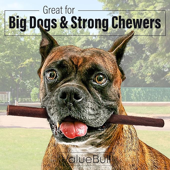 ValueBull Collagen Sticks for Dogs, 12 Inch Thick Chews, Natural Long-Lasting Dog Treats, 50 Count Bulk Pack - Supports Joints, Skin & Coat with Chondroitin & Glucosamine