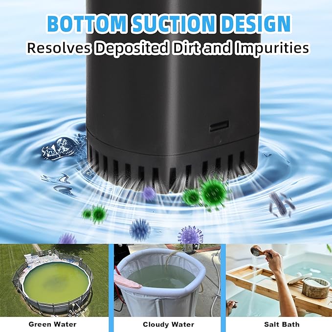 400GPH Fish Tank Filter, UV Aquarium Filter for 55-150 Gallon Turtle Tank Filter Powerful Internal Pump for Cold Plunge Saltwater Cloudywater Clear and Algae Green Killing Machine