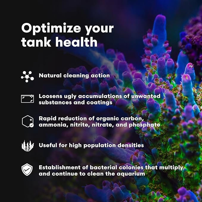Brightwell Aquatics MicroBacter Clean - Microbial Culture & Enzyme Blend Fish Tank Cleaner - Cleans Live Rock Surfaces for Saltwater Fish Habitats - Aquarium Water Treatments, 67.6 fl oz