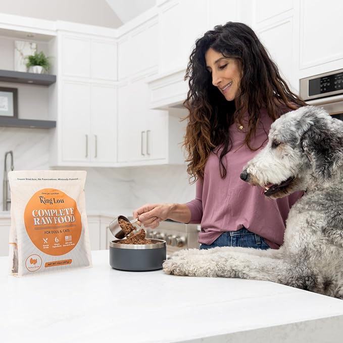 King Lou Pets - Human Grade Raw Food for Dogs and Cats - Complete Meal for Pets - Freeze Dried Turkey Recipe - 14oz