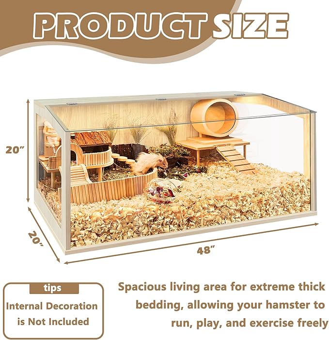 Prolee Hamster Cage Chew Proof, Guinea Pig Cages, Mice and Rat Habitat Openable Top, Hamster Habitat Solid Built