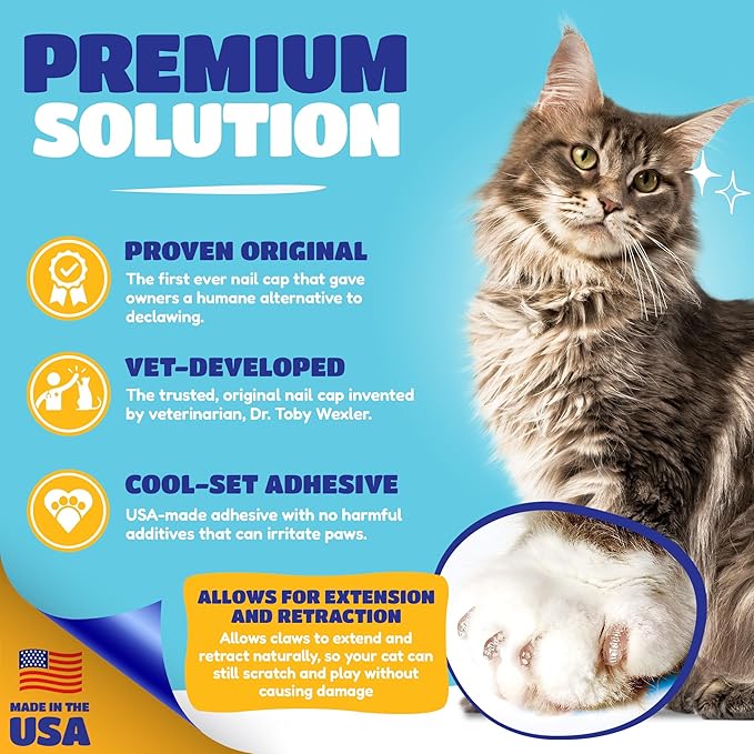 Soft Claws Safe Scratch-Free Solution for Cats - CLS (Cleat Lock System), Size: Medium, Color: Purple