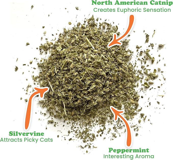 Meowijuana | Feline Frost Catnip Holiday Blend | Premium Organic Catnip | Grown in North America | Perfect for Cat Toys | Fresh Catnip for Extended Playtime
