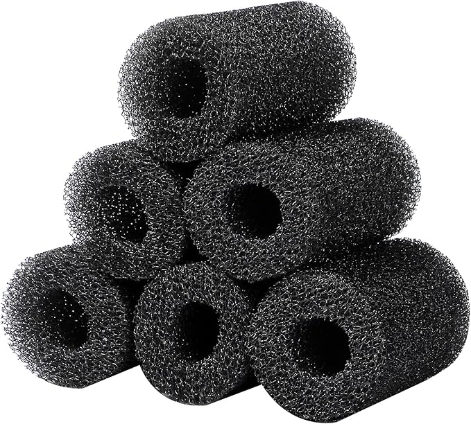 AQUANEAT 6-Pack Pre-Filter Sponge for Aquarium Shrimp Fry Fish Tank Filter 0.8” Intake, Replacement Foam Cover