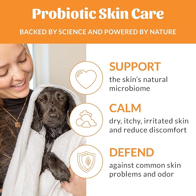 Skout's Honor Probiotic Dog Shampoo & Conditioner with Avocado Oil & Omega-3s, 97% Natural, Paraben & Sulfate-Free, Cruelty-Free, 16oz, Honeysuckle
