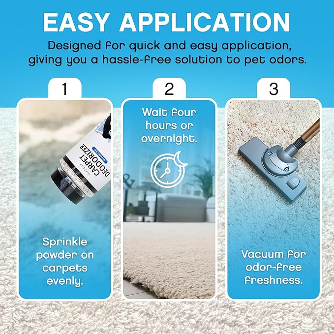 NonScents Carpet & Rug Odor Eliminator - Safe & Fragrance-Free Pet Carpet Deodorizer - Cat and Dog Smell Neutralizer - Removes Pet Urine Odors - Fresh Scent Powder in Pet Areas at Home