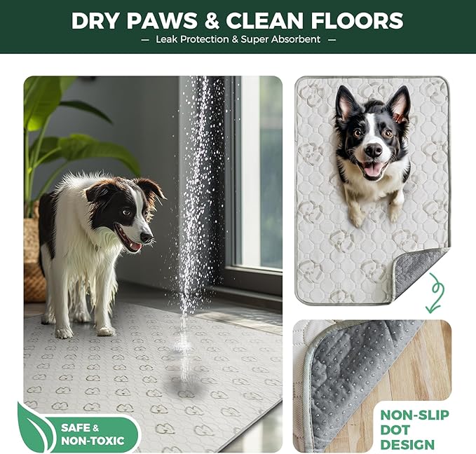 FXW Washable Pee Pads for Dogs, Puppy Pads with Super Absorbent, Specifically Designed for FXW Rollick/Homeplus 32/40/45inch 6 Panels Dog Playpen, 35" Hexagon, Khaki, 1 Pack