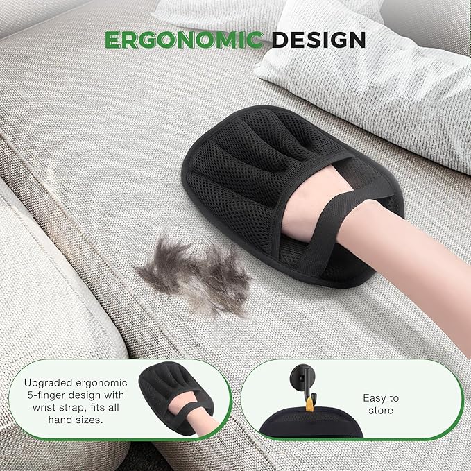 Pet Hair Removal Glove, Reusable Electrostatic Cats Dogs Hair Remover Gloves, Pet Hair Fur Remover Tool Mitt, Pet Hair Cleaning Glove for Furniture Bed Clothes Carpet Car Seat, 1 Piece
