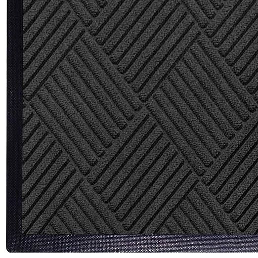 M+A Matting WaterHog Diamond | Commercial-Grade Entrance Mat with Rubber Border – Indoor/Outdoor, Quick Drying, Stain Resistant Door Mat (Charcoal, 3' x 12')