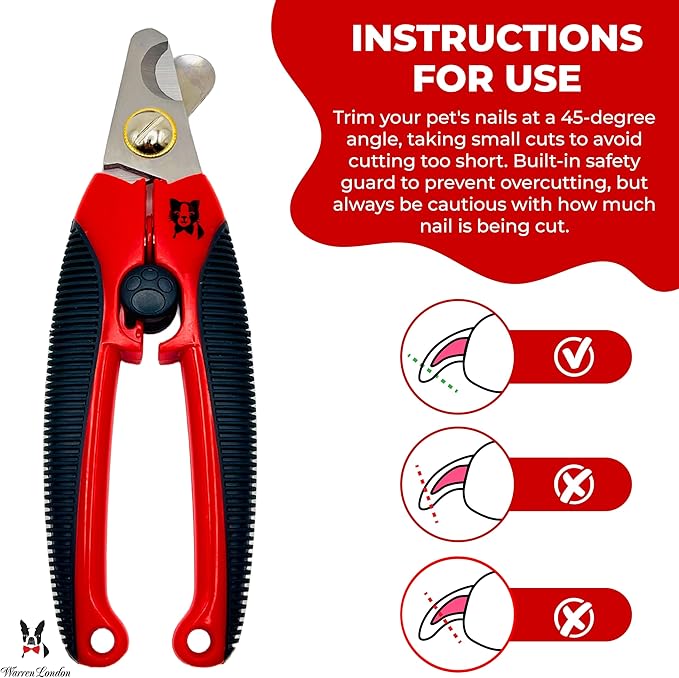 Warren London Cat Nail Clipper | Kittens Small Dogs | Stainless Steel Blade | Nail Safety Guard | Precision Grooming Tool