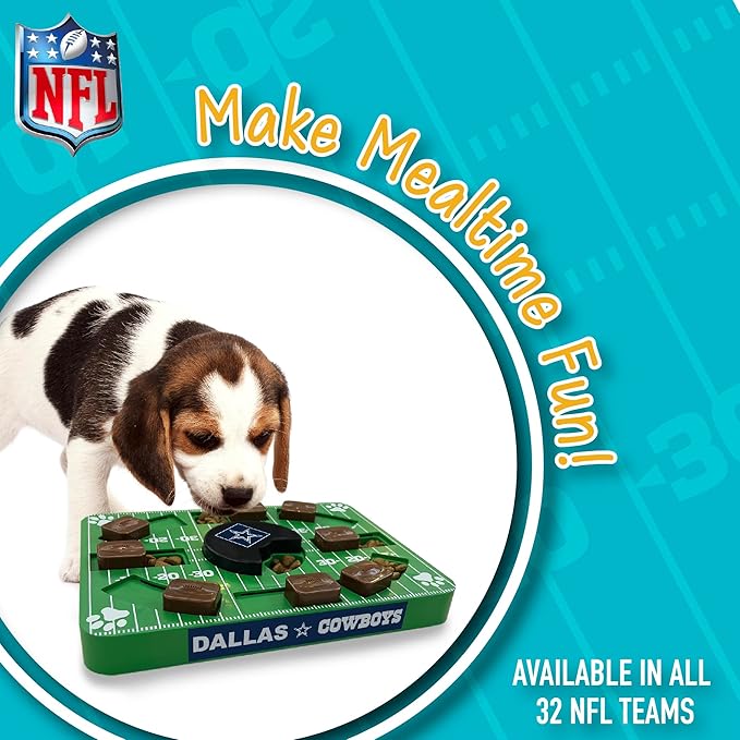 Pets First NFL Dallas Cowboys Puzzle Toy, Puzzle Treat Dog Toy, Interactive Dog Treat Toy, Dog Puzzle