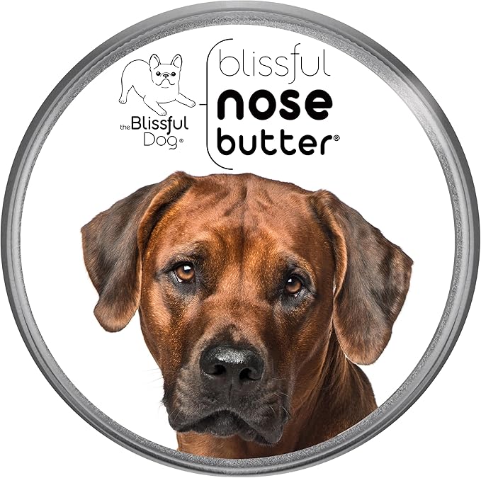 The Blissful Dog Rhodesian Ridgeback Nose Butter for Dry, Cracked Skin, Lick-Safe Dog Nose Balm with Moisturizing Shea Butter, Almond, Olive, and Essential Oils, Pet Supplies, Uncented, 8 oz.