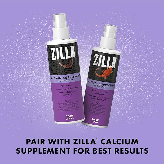 Zilla Vitamin Supplement Food Spray, with Carotene, Spray-on Multivitamin Supplement for Reptiles