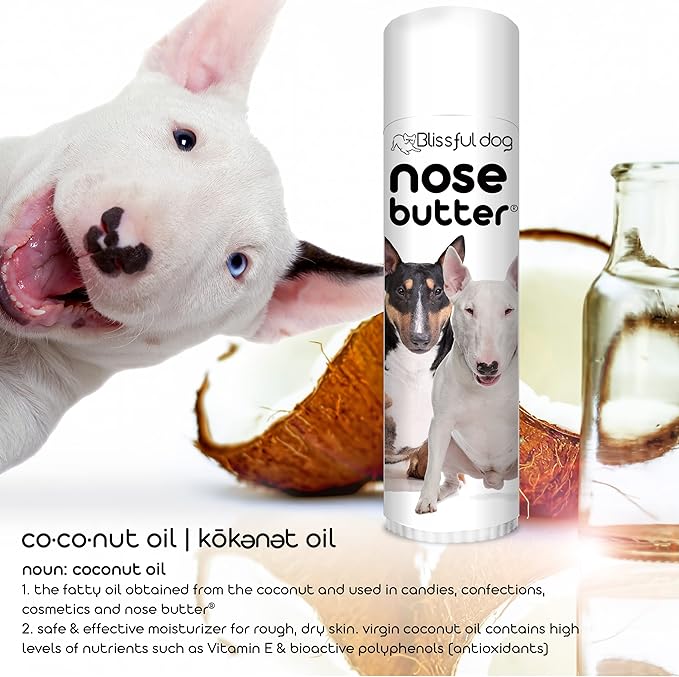 The Blissful Dog Terrier Nose Butter for Dry, Cracked Skin, Lick-Safe Dog Nose Balm with Moisturizing Shea Butter, Almond, Olive, and Essential Oils, Pet Supplies, Uncented, 0.50 oz.